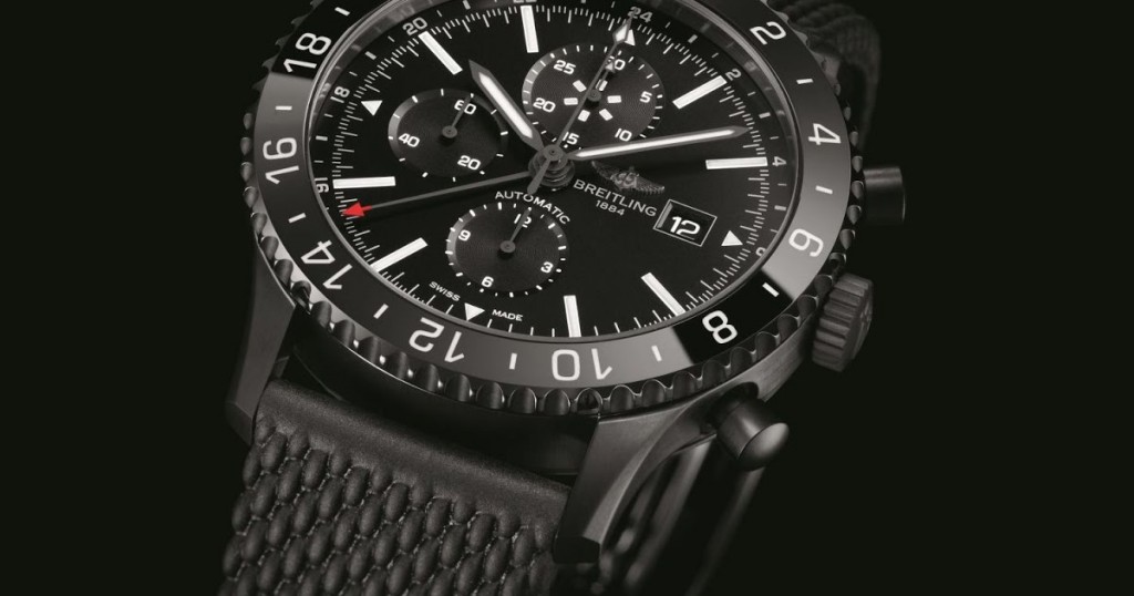 Breitling Chronoliner Replica Watches With Black Rubber Straps
