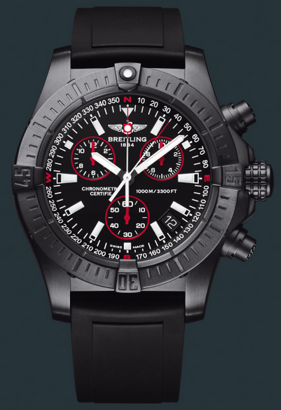 Cool Breitling Avenger Seawolf Chrono Copy Watches With Volcanic Black Dials For Men