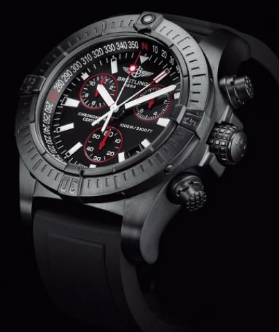 Cool Breitling Avenger Seawolf Chrono Fake Watches With Volcanic Black Dials For Men