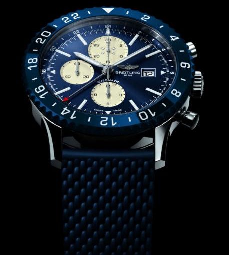 46MM Breitling Chronoliner Knockoff UK Watches With Unique Blue Bezels