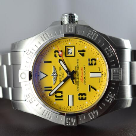 Strong And Reliable Breitling Avenger Seawolf Watches UK Fake With Bright Yellow Dials
