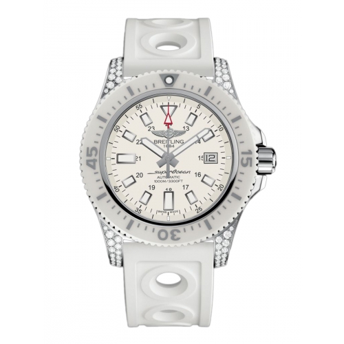 All White Breitling Superocean Fake Watches UK With Precious Diamond Decorations For Recommendation